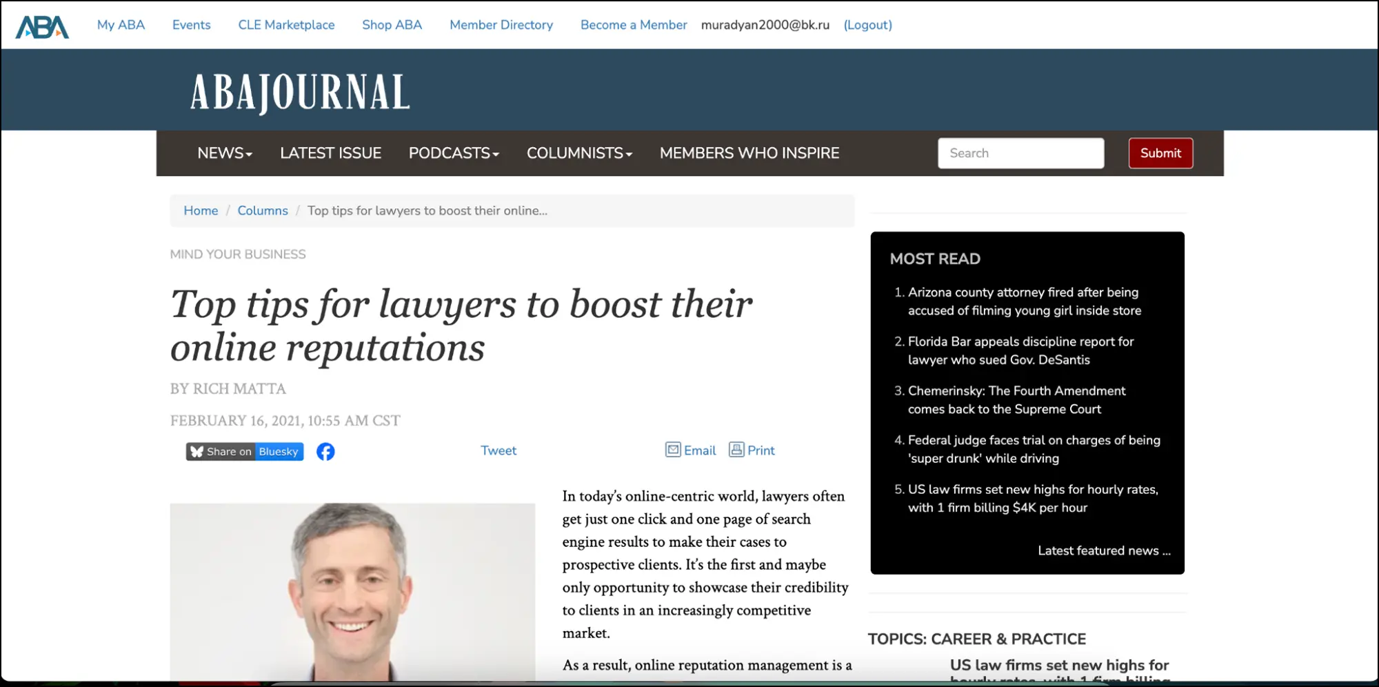 Expert Articles on Legal Topics digital pr example