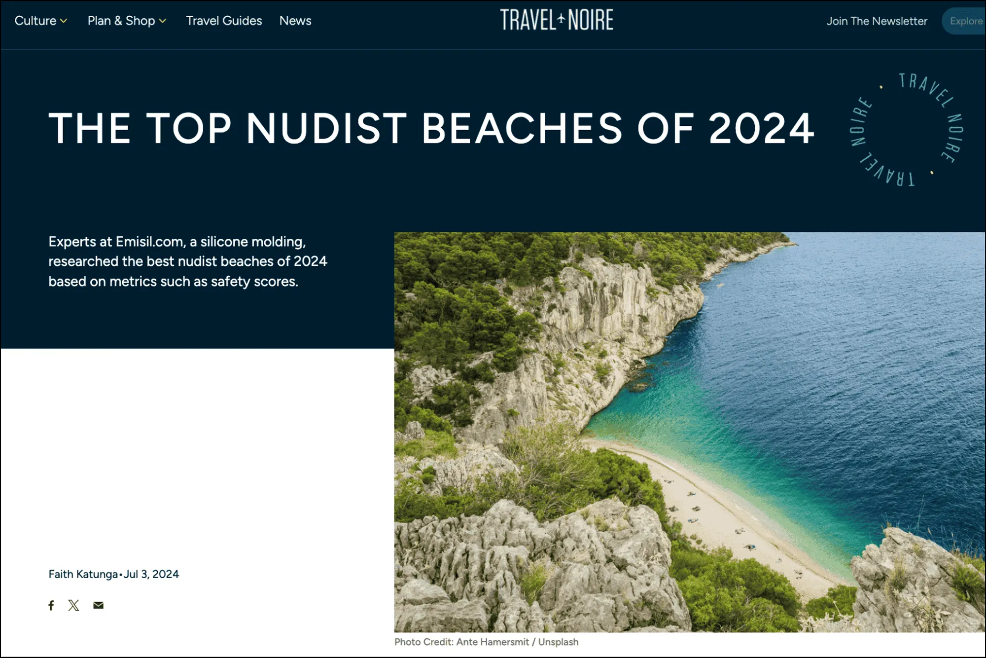 "Top Nudist Beaches" adult site digital pr example