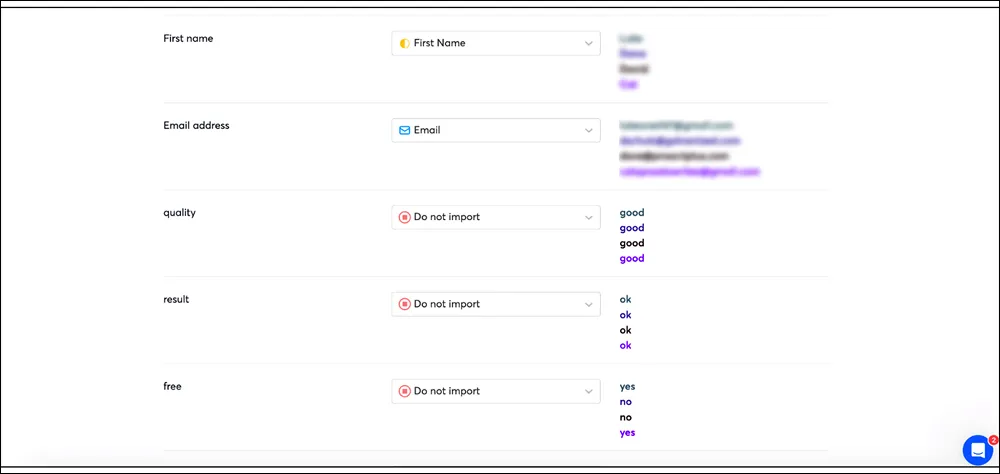 instantly.ai contact import screen mapping journalist