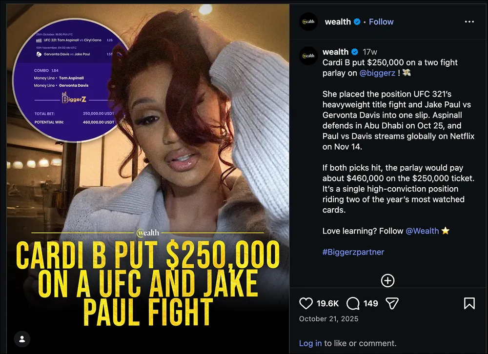 Influencer Marketing in instagram PR example for Casino Websites