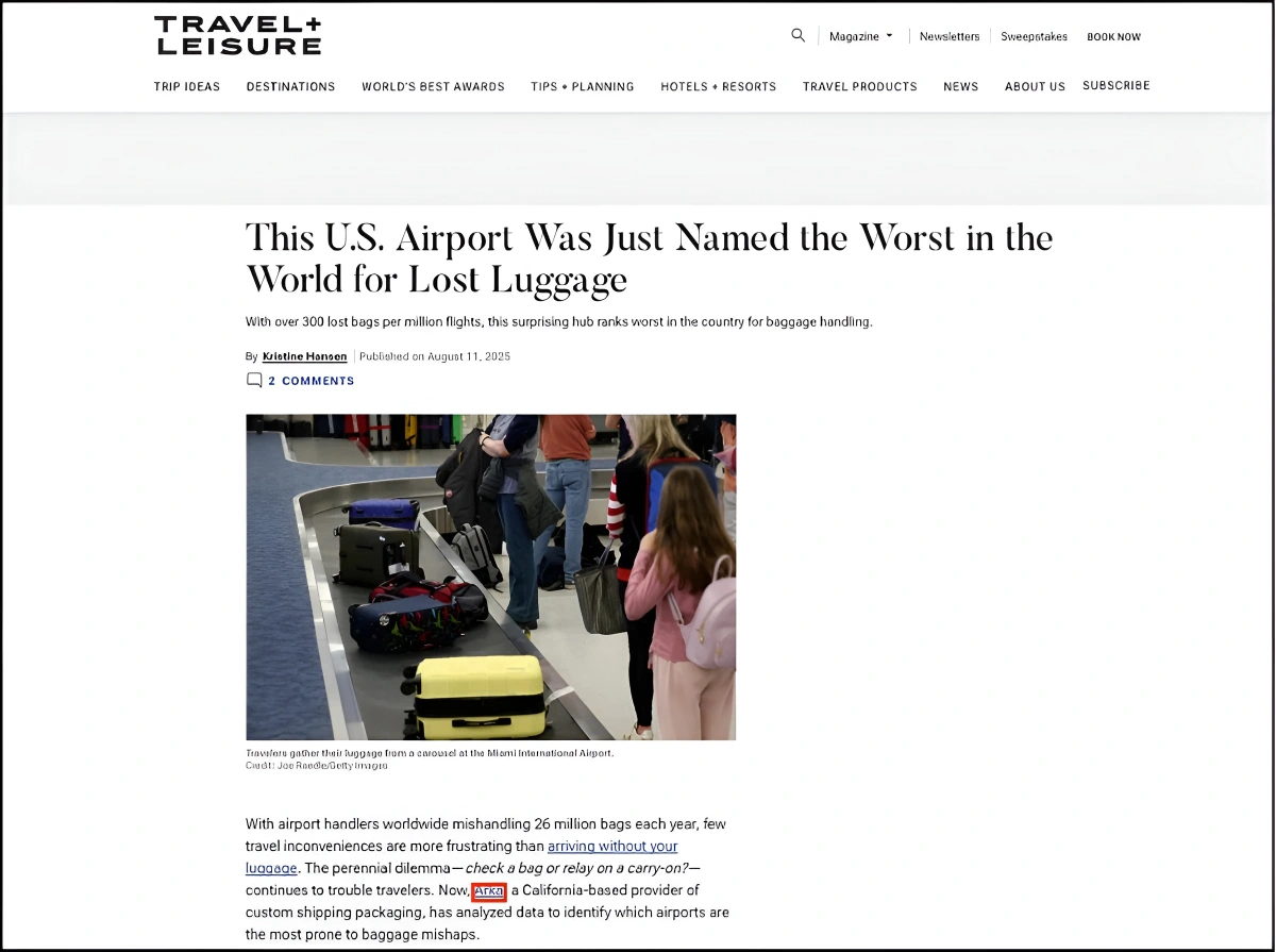 Arka featured in Travel Leisure 