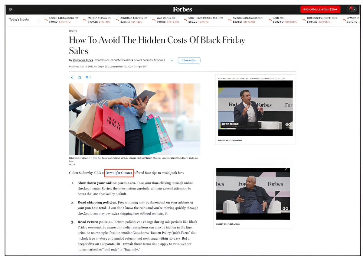 Overnight Glasses featured in Forbes