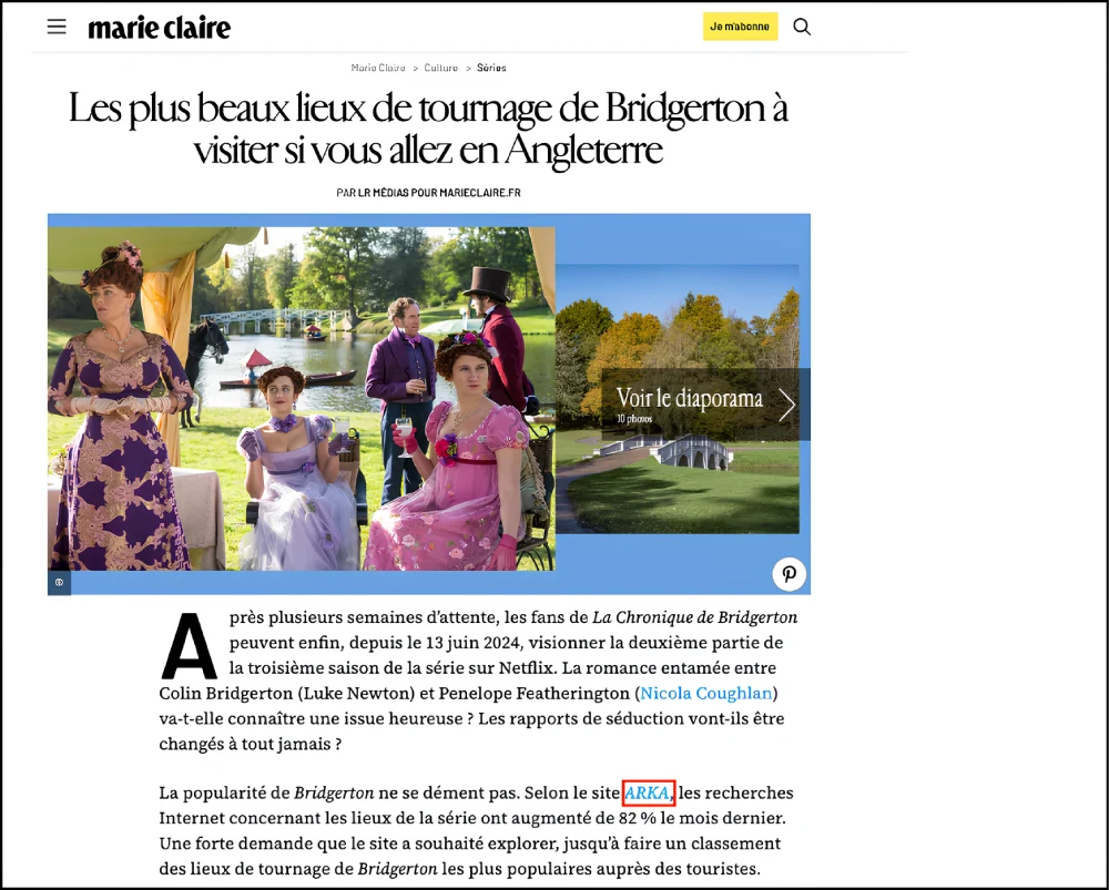 Arka featured in Marie Claire