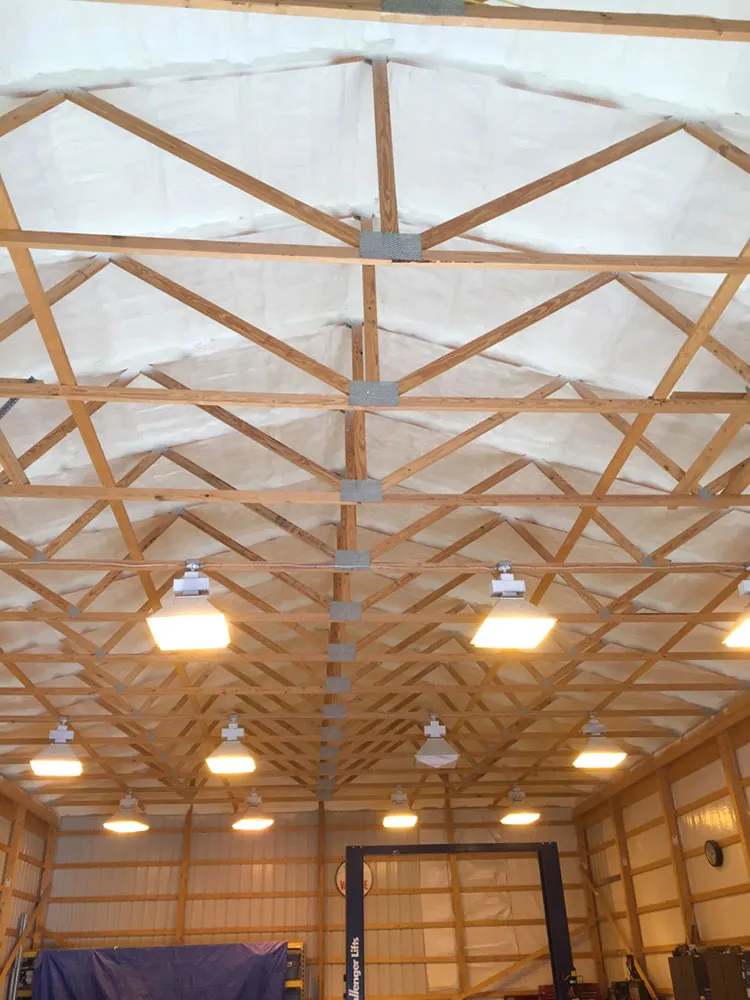 sedalia dog training barn with spray foam insulated ceiling