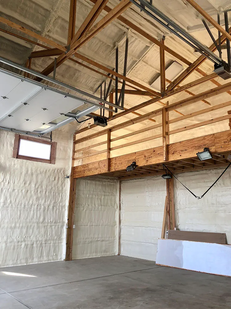 Eerie, CO pole bar with spray foam insulation on walls and ceiling