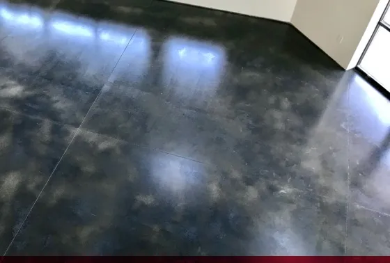 black concrete stained floor