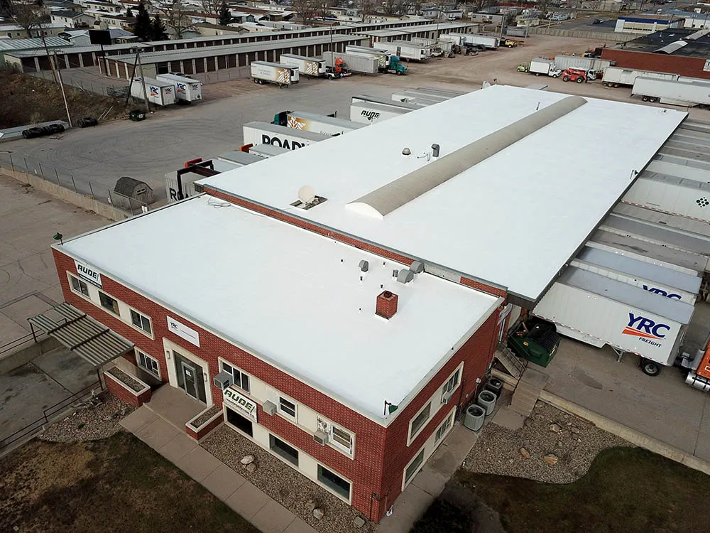 Denver, CO trucking center completed spray foam roof.