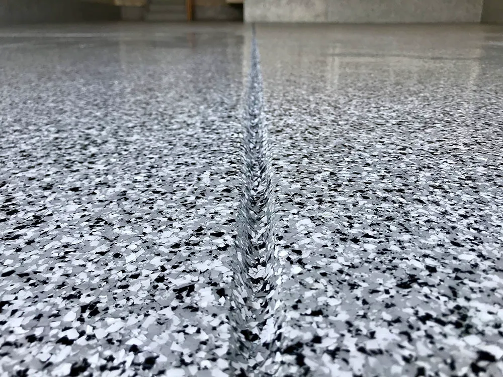 Aurora, CO garage epoxy floor closeup.