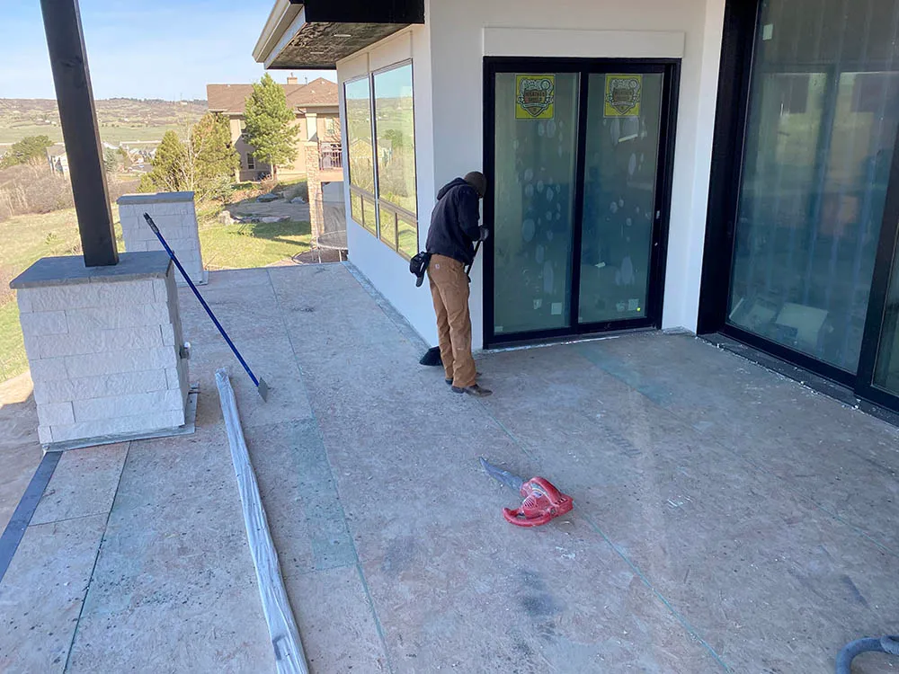 New house deck waterproofing before.