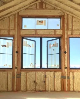 new house with spray foam walls