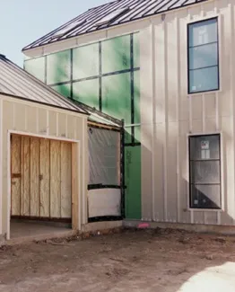 new house with spray foam walls