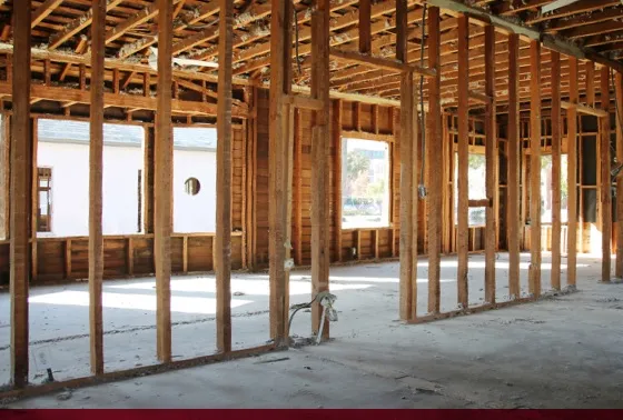 new construction framed building