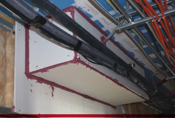 cmu wall join firestopping example