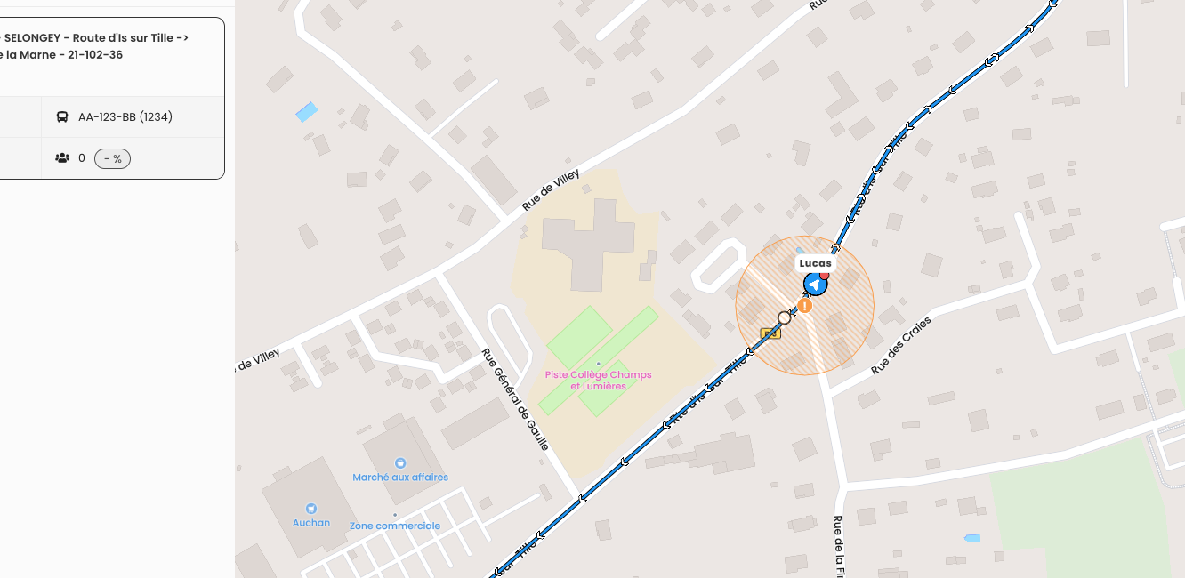 Interface de supervision Pysae (Op) avec cartographie des zones d’alertes actives sur le réseau