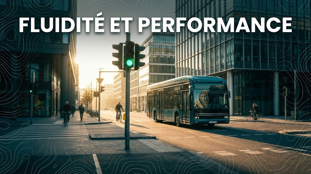 Schéma illustrant le couplage entre un SAEIV et le système de priorité aux feux tricolores