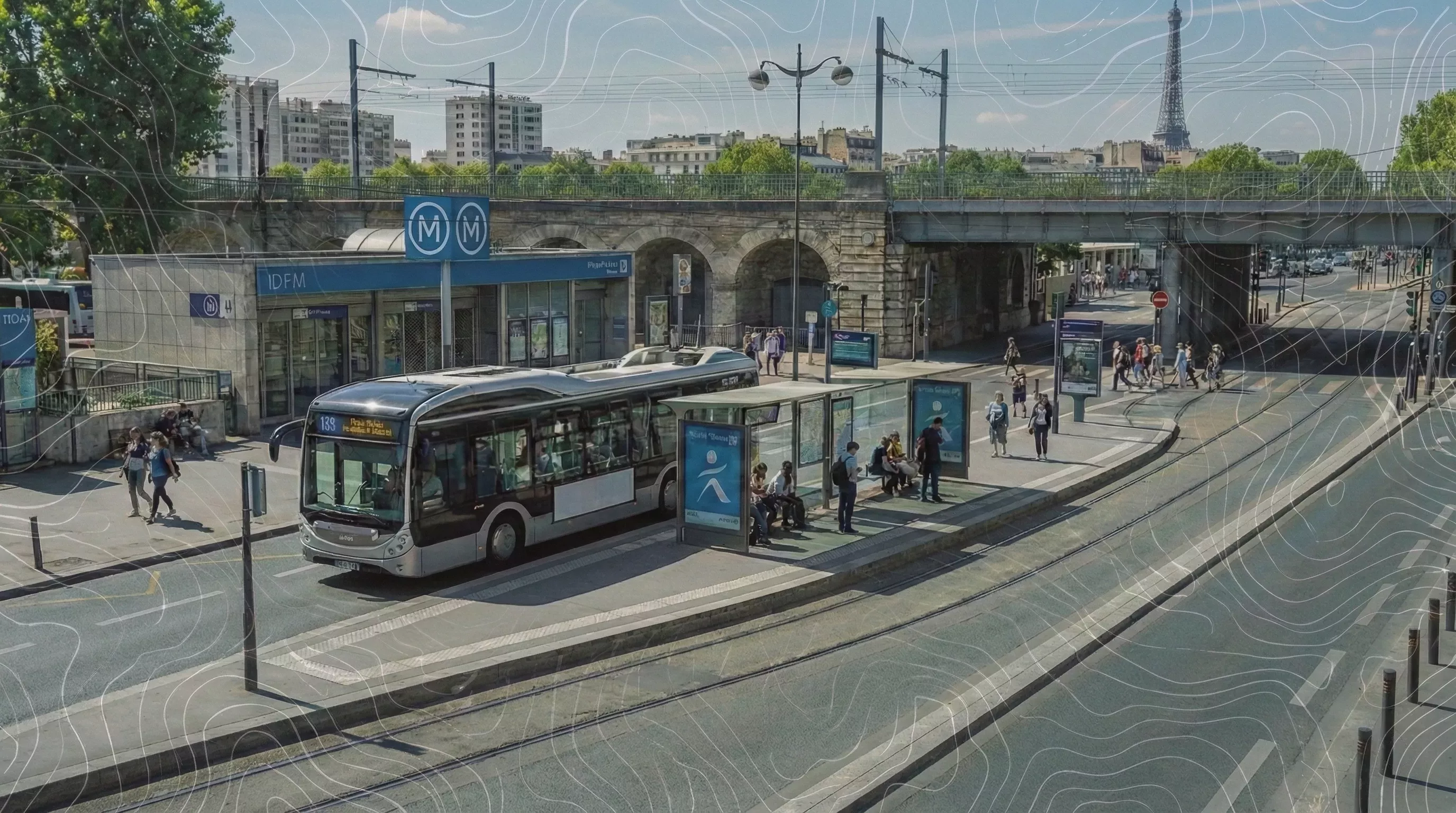 Illustration représentant le rôle d'Ile-de-France Mobilités comme chef d'orchestre des transports franciliens