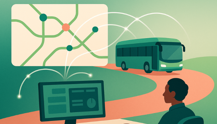 Tableau de bord d'un outil de supervision moderne pour le transport public avec suivi en temps réel