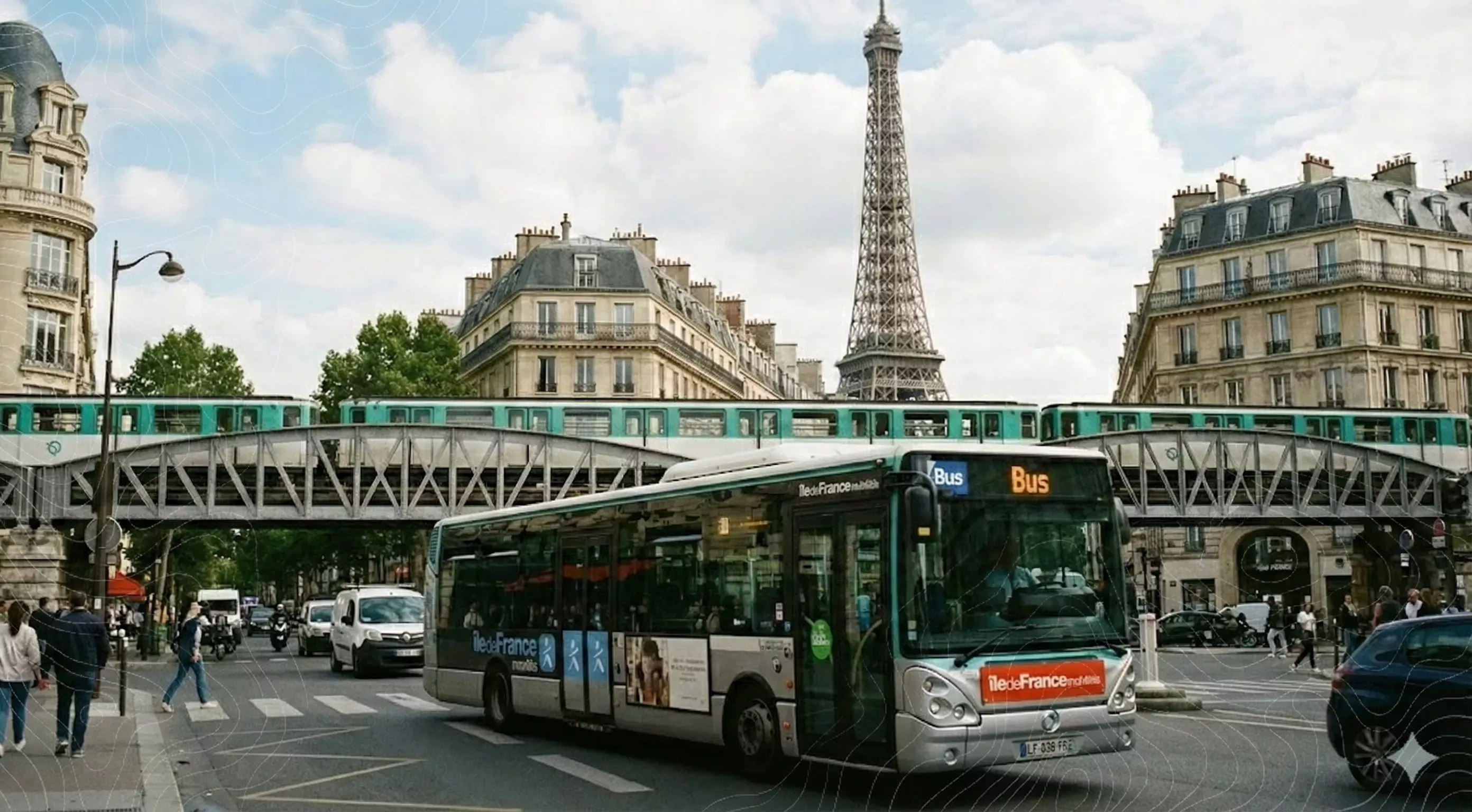 Illustration du panorama des transports publics en Ile-de-France avec les chiffres clés du réseau