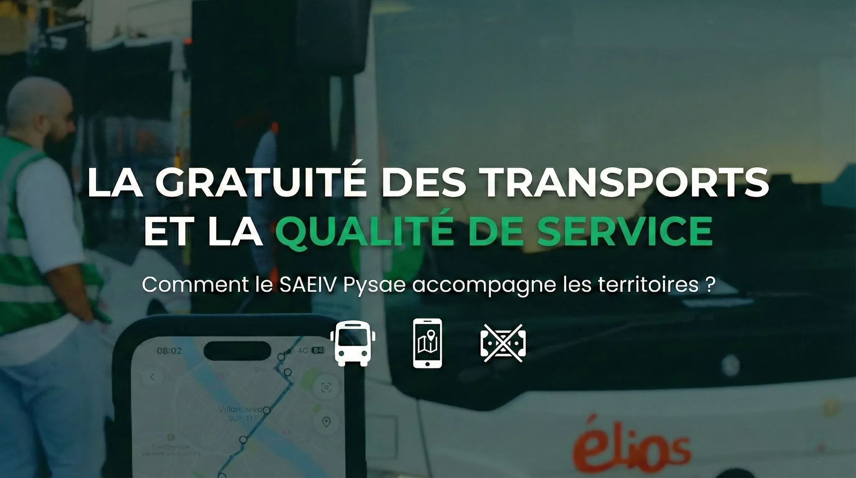 Illustration représentant un réseau de transport public gratuit dans un territoire urbain et périurbain
