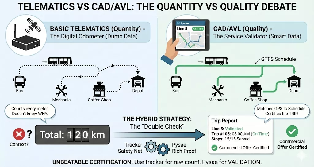 Schema telematics vs cad/avl