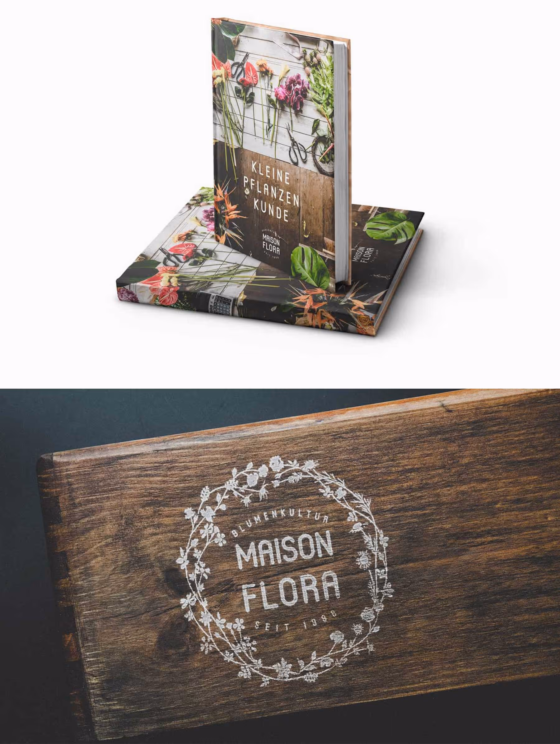 Buchcover und Logodesign für Floristenschäft Schweiz