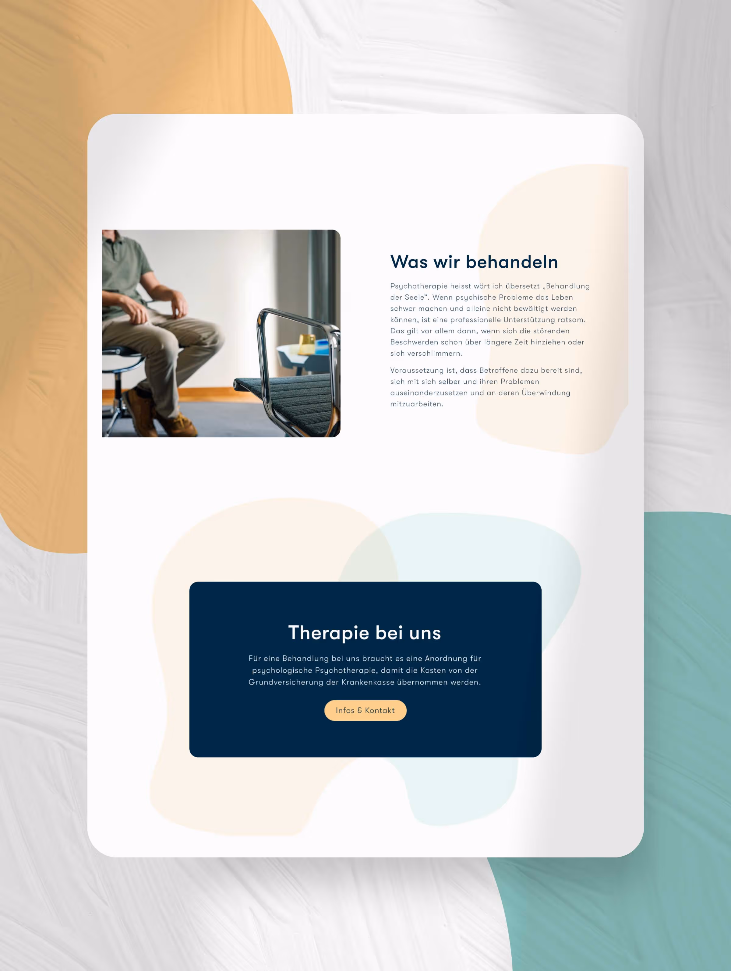 Webdesign für Psychiatrie-Praxis in Bern: Angebote und Footer