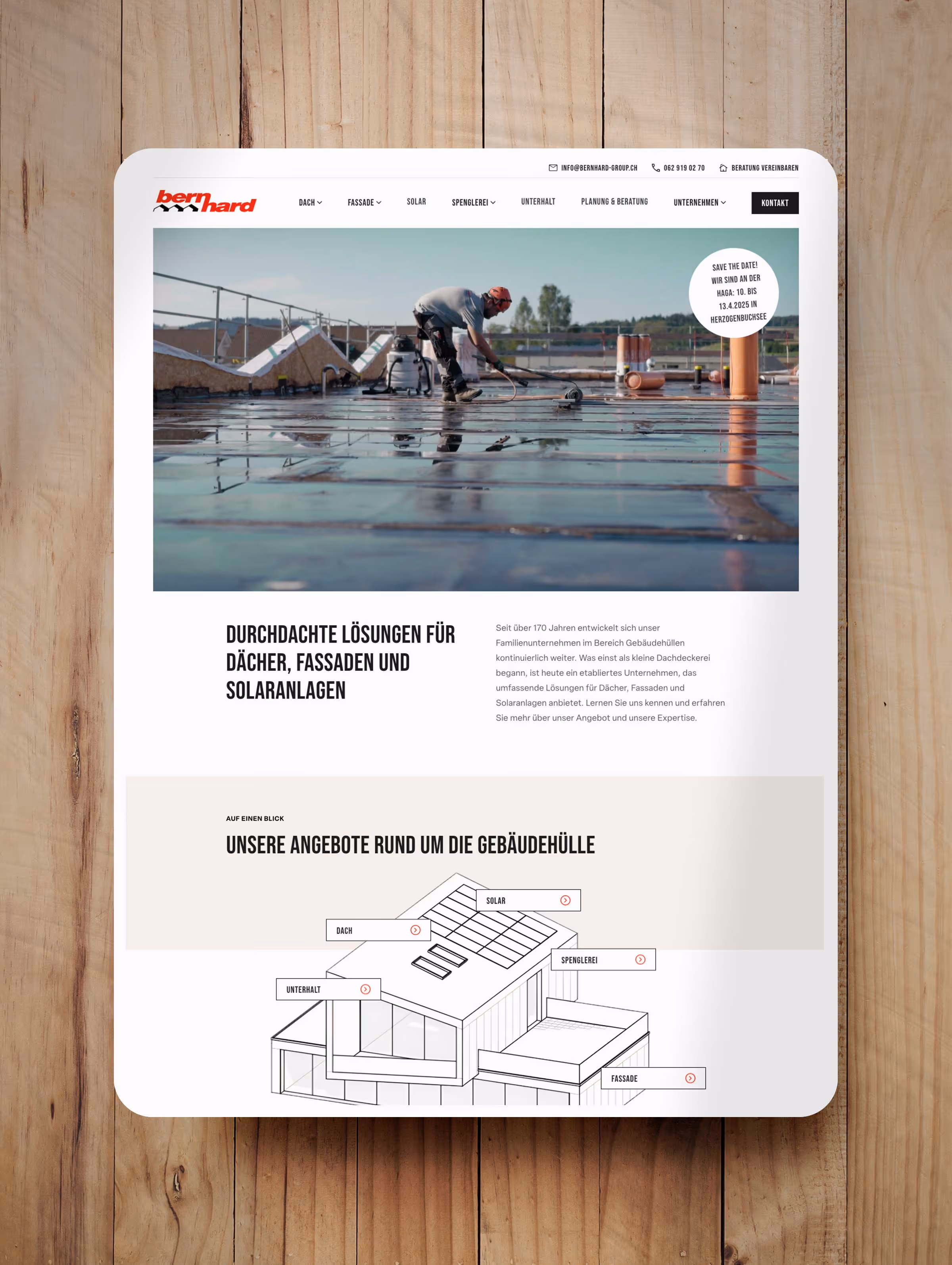 Webdesign Homepage Bauunternehmen Bern, Schweiz