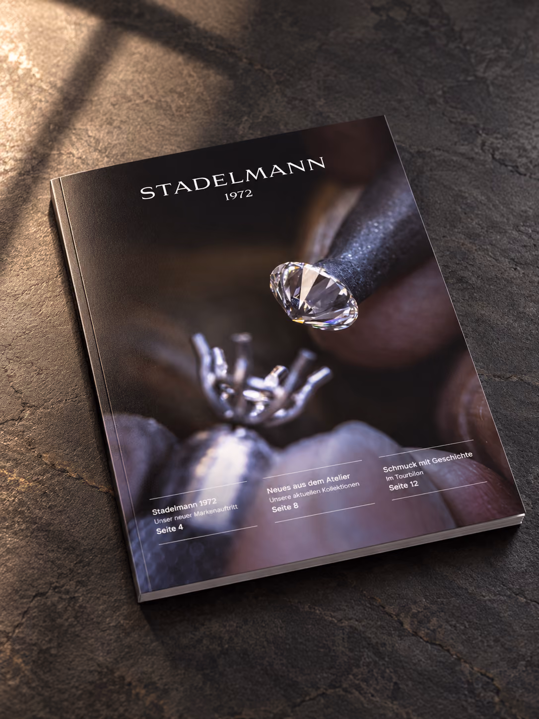 Kundenmagazin der Bijouterie Stadelmann 1972 mit Schmuckfotografie