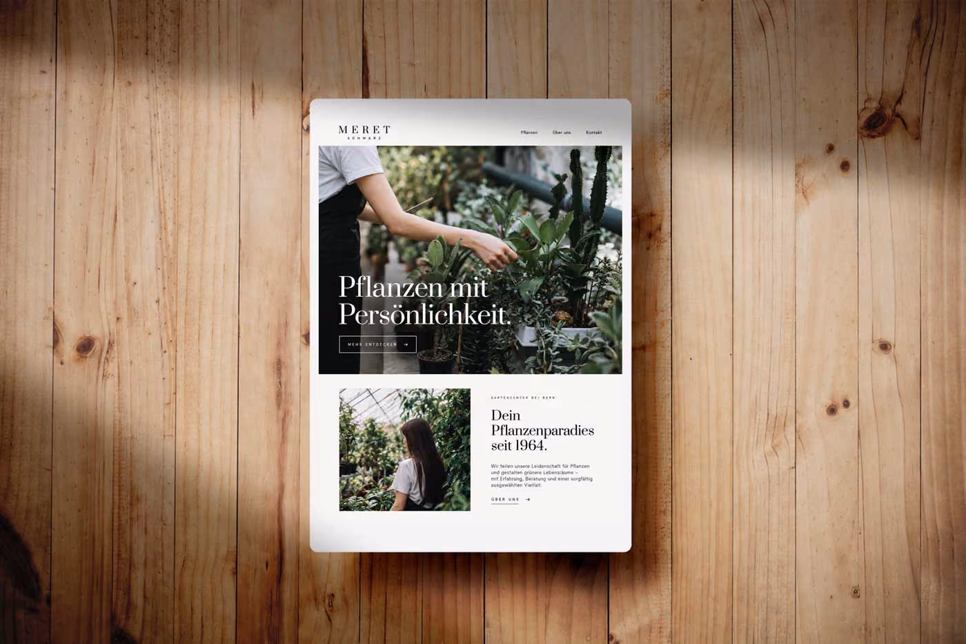 Webdesign für Meret Schwarz mit Fotos aus der Gärtnerei