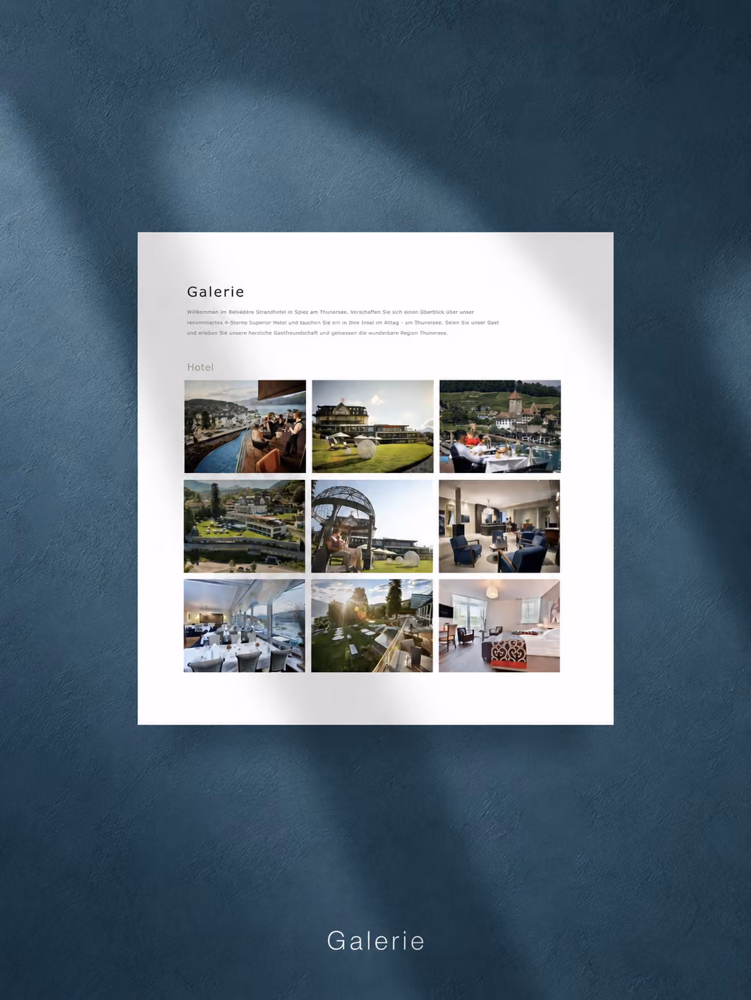 Bildergalerie der Webseite des Belvédère Strandhotels in Spiez