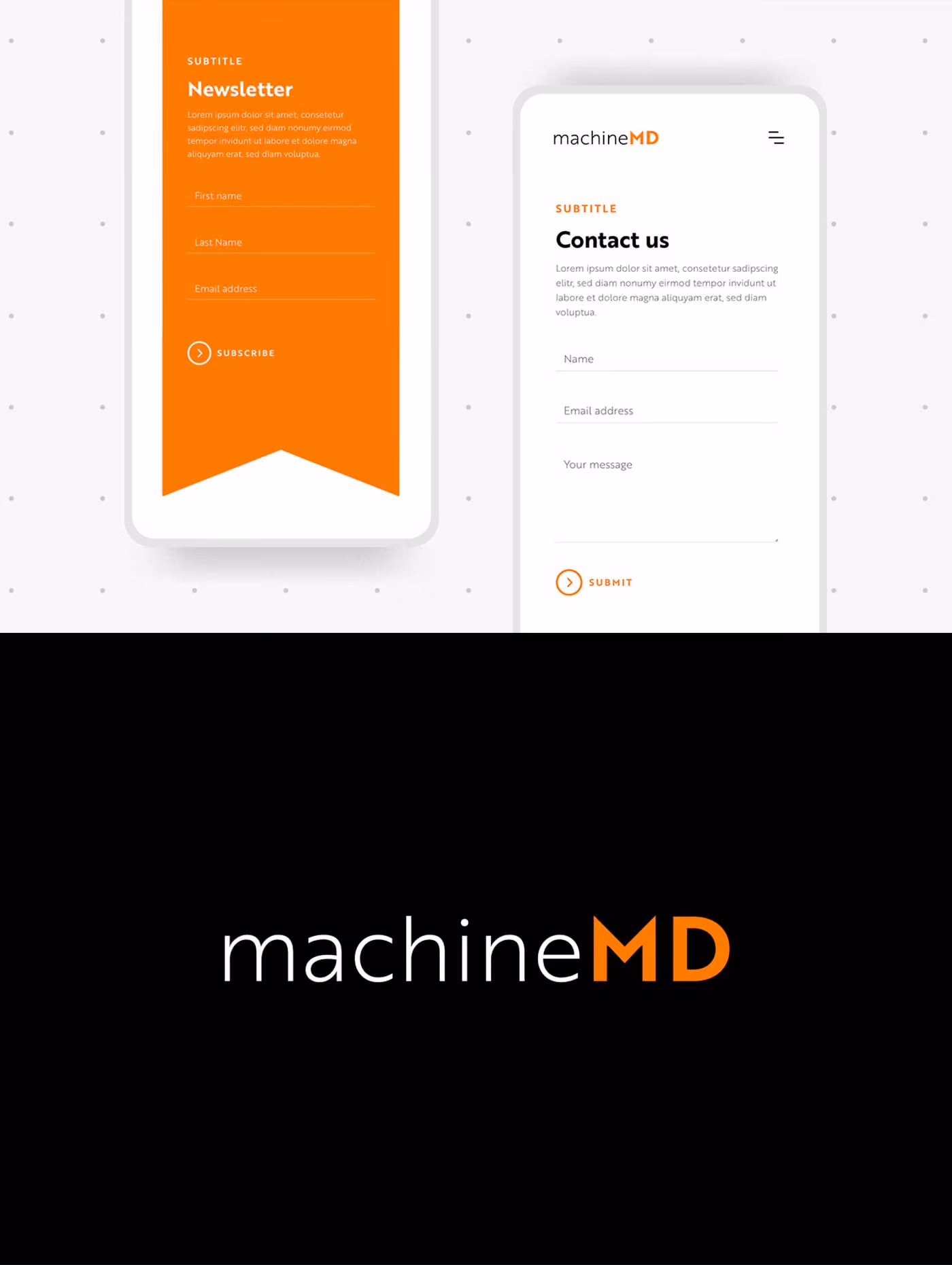Branding und Webdesign von machineMD auf Print- und Digitalmedien