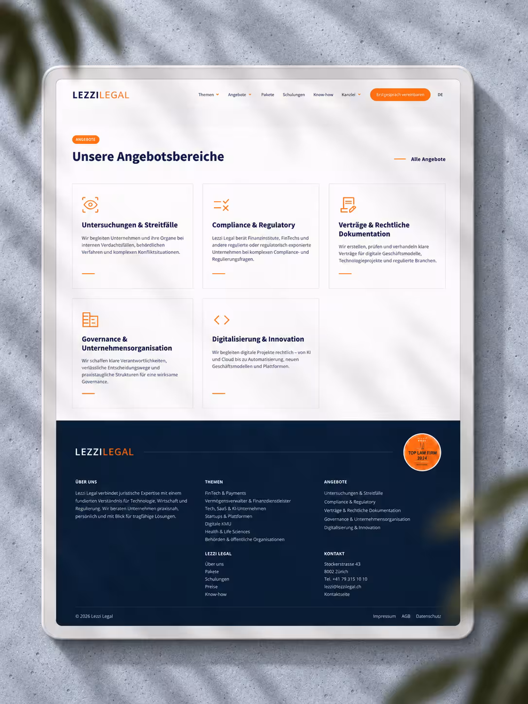 Webdesign für Anwaltskanzlei Angebote Schweiz