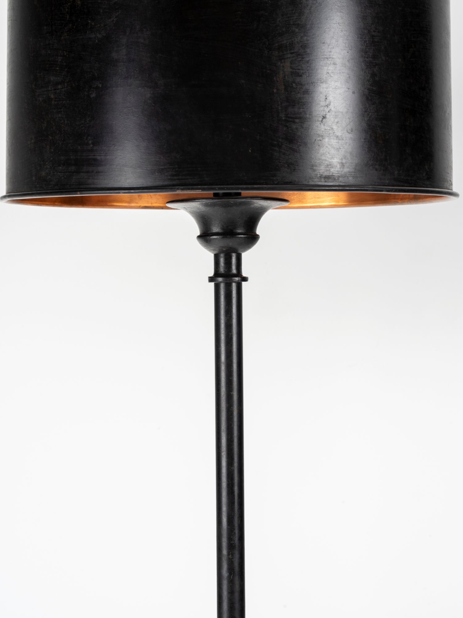 Exceptional pair of neoclassical floor lamps in patinated bronze