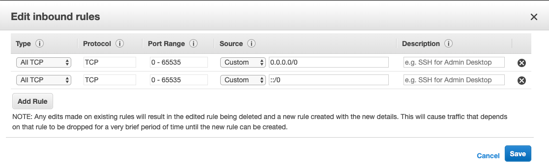 Inbound rules