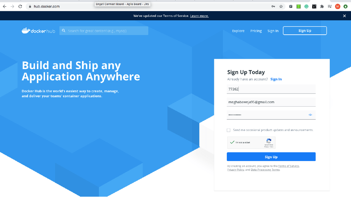 Dockerhub Signup