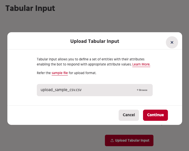 Tabular input