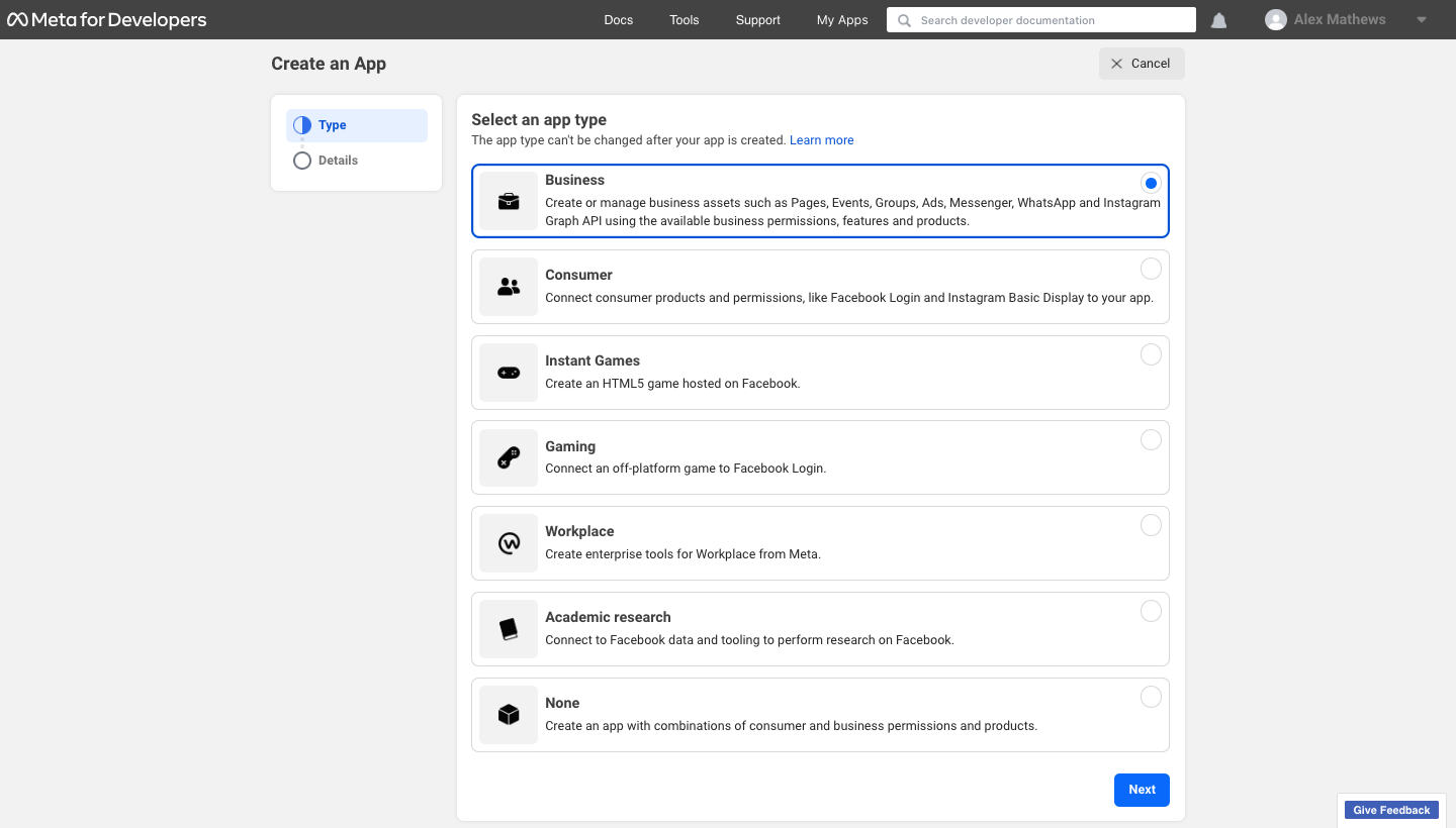 Click-on-business-then-next