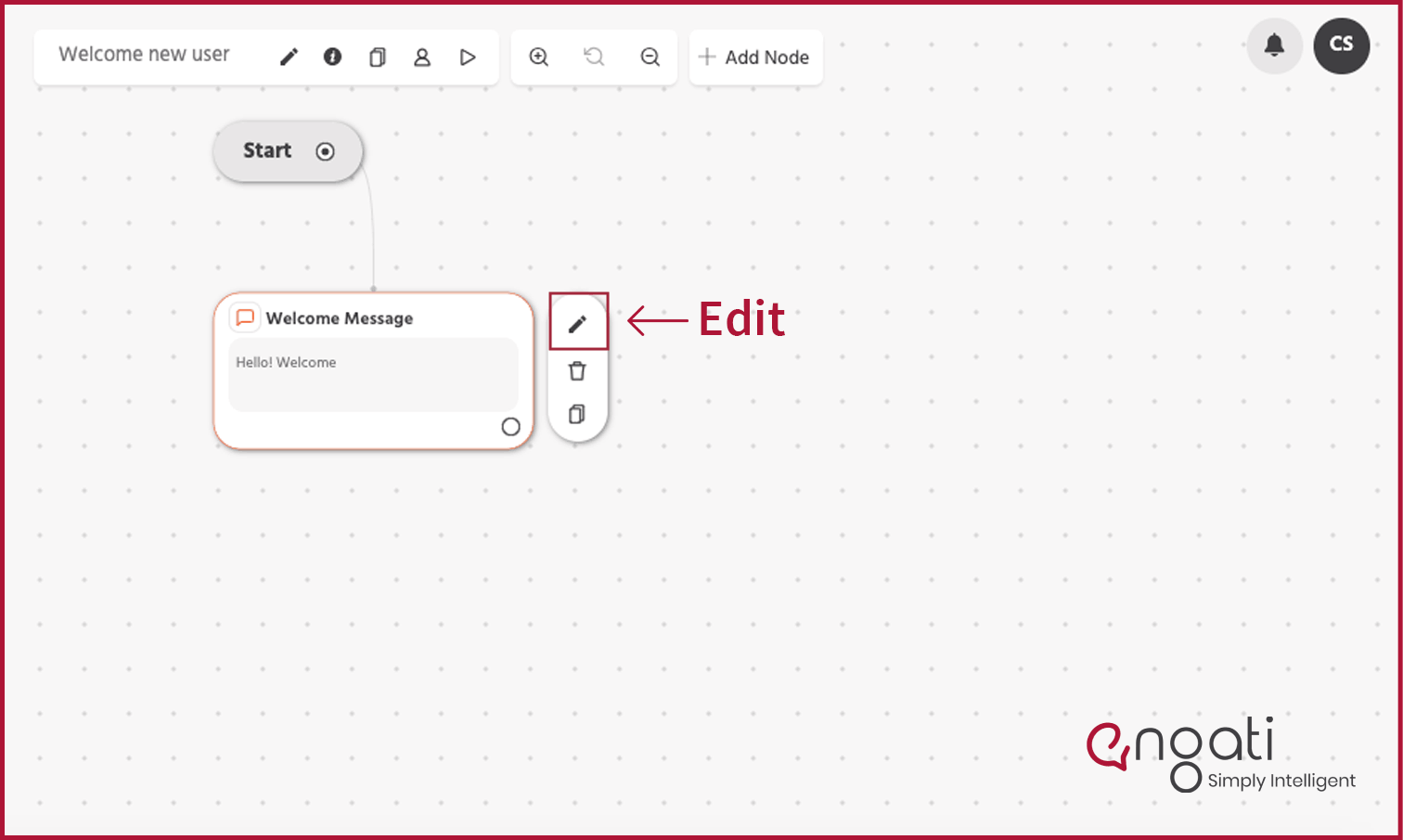 step 1 of chatbot flow process