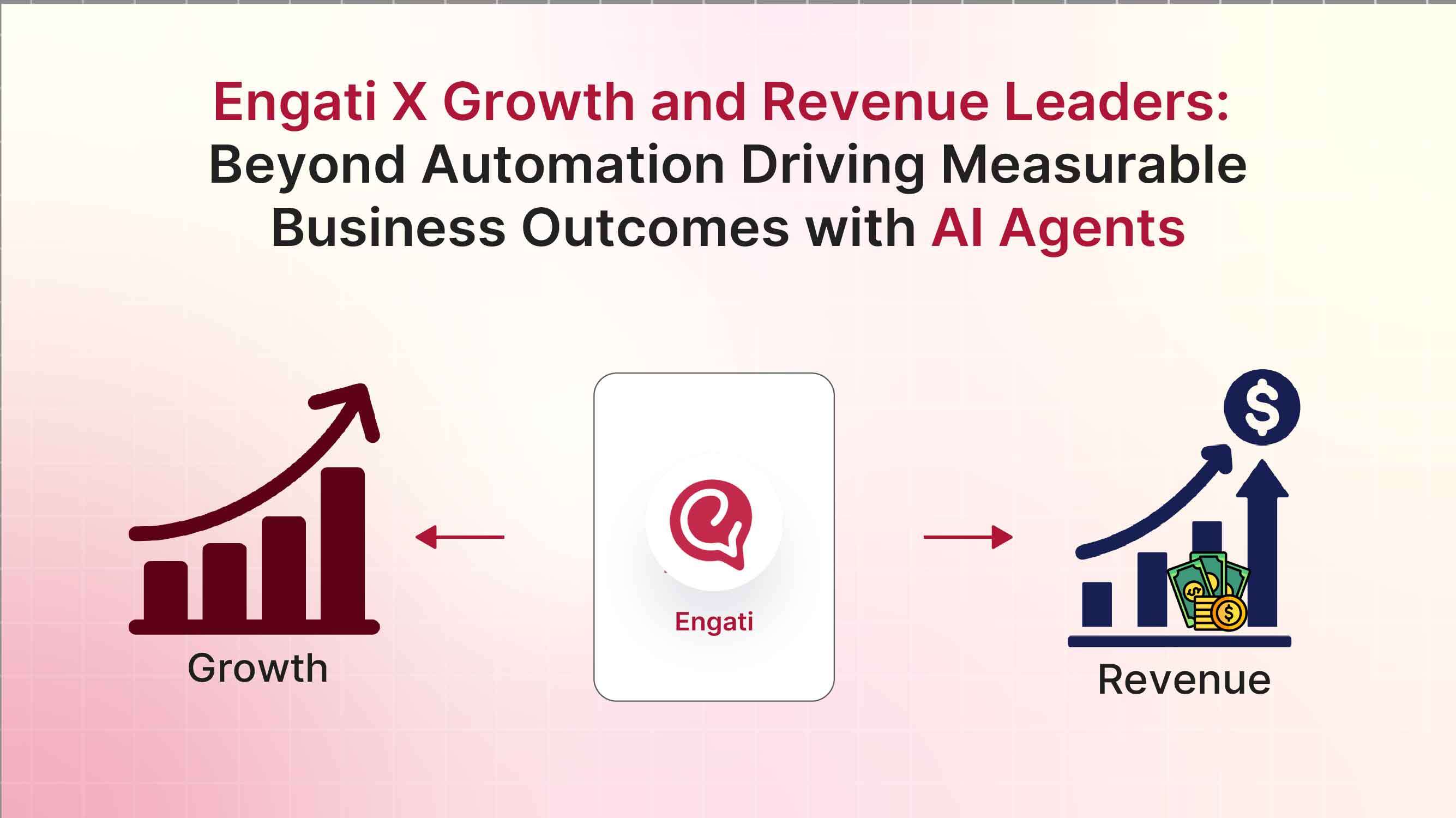 Engati X Growth and Revenue Leaders banner centered on AI-led business outcomes and scalability