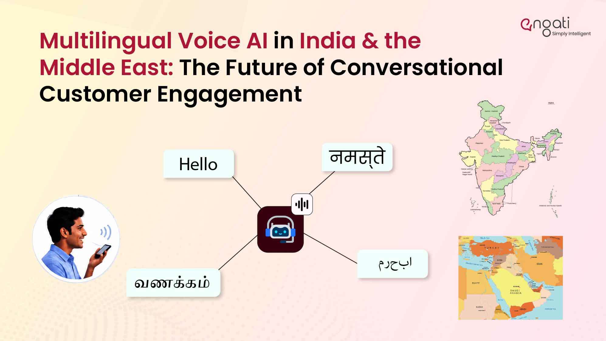 AI powered multilingual voice assistant enabling seamless customer conversations across multiple languages and industries.