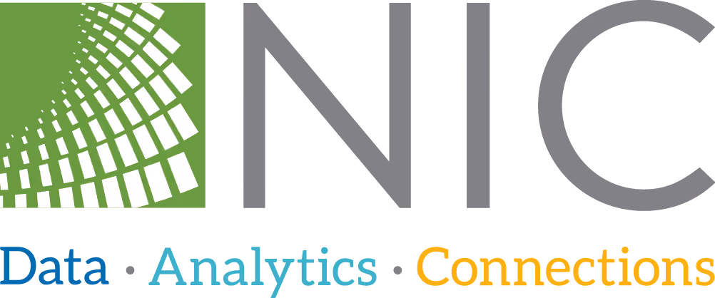 NIC logo with a green square grid pattern on the left and the words 'Data · Analytics · Connections' below.