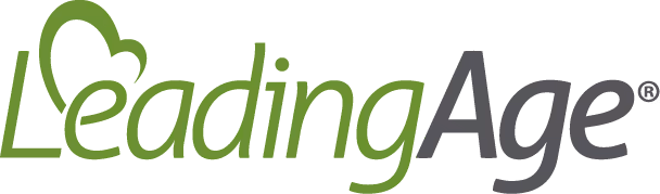 LeadingAge logo with stylized green and dark gray text.