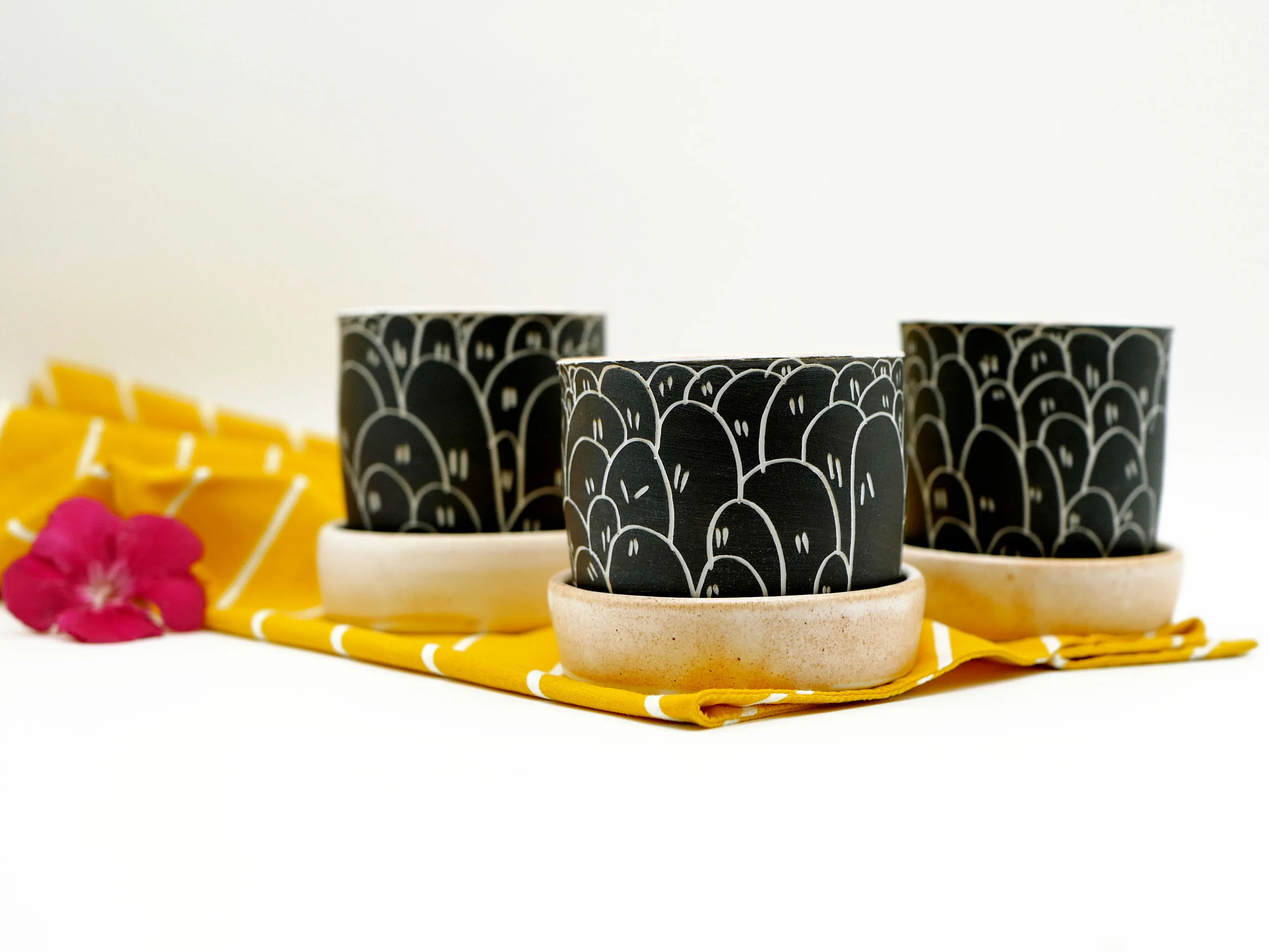 Pot de fleur foule x3