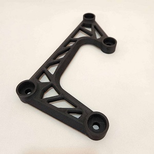 Pieza prototipo impreso con filamento nylon y fibra de carbono para industria