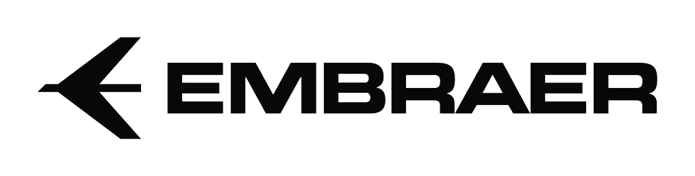 Logo de Embraer, cliente de impresión 3D de Trideo en Brasil