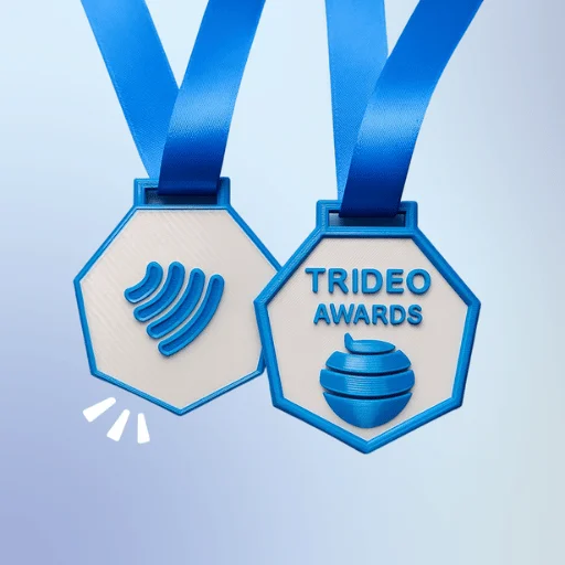 Medalha personalizada impressa em 3D para evento corporativo
