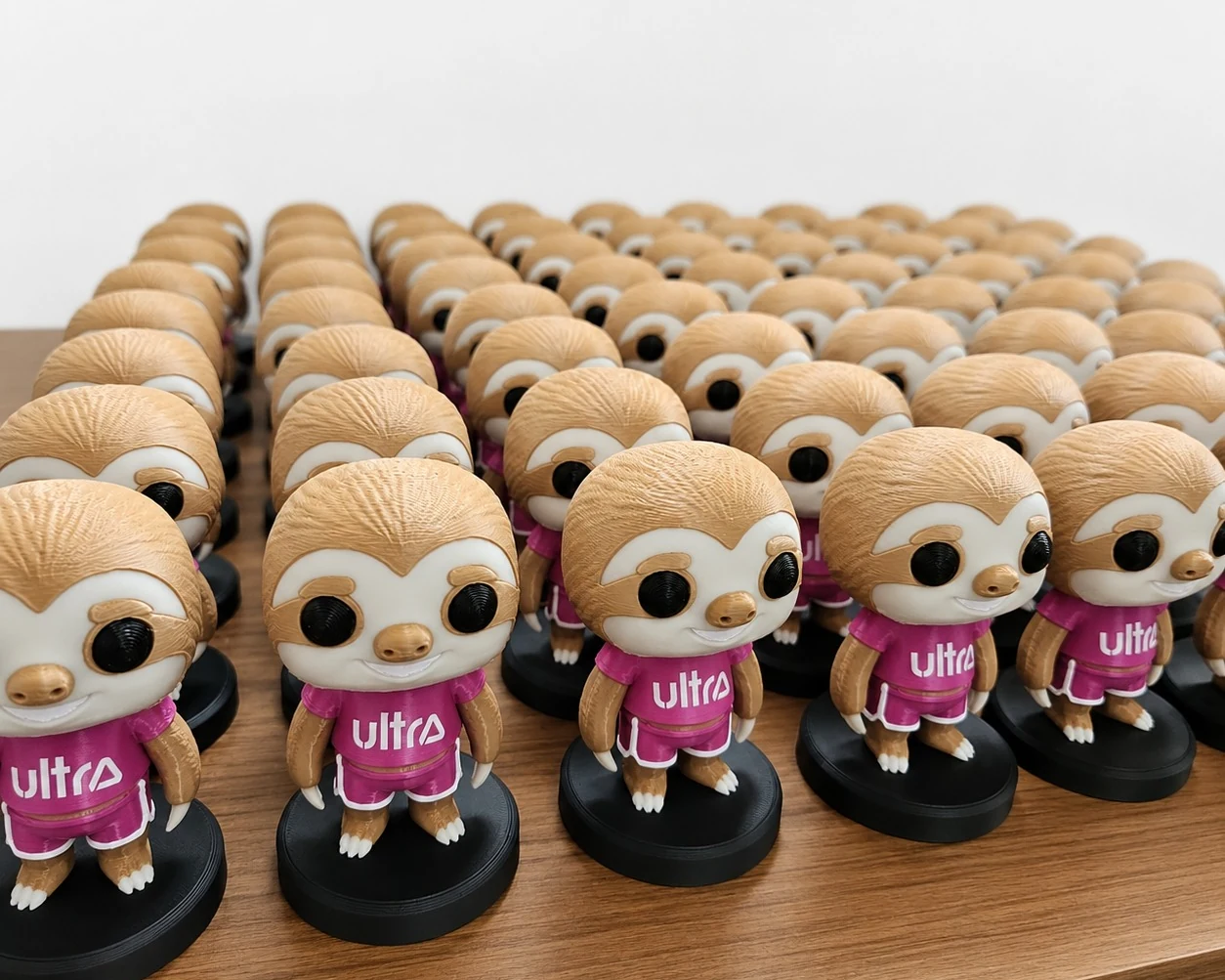 Serie de figuras promocionales personalizadas impresas en 3D