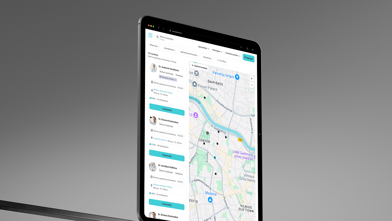manodaktaras.lt design project mockup
