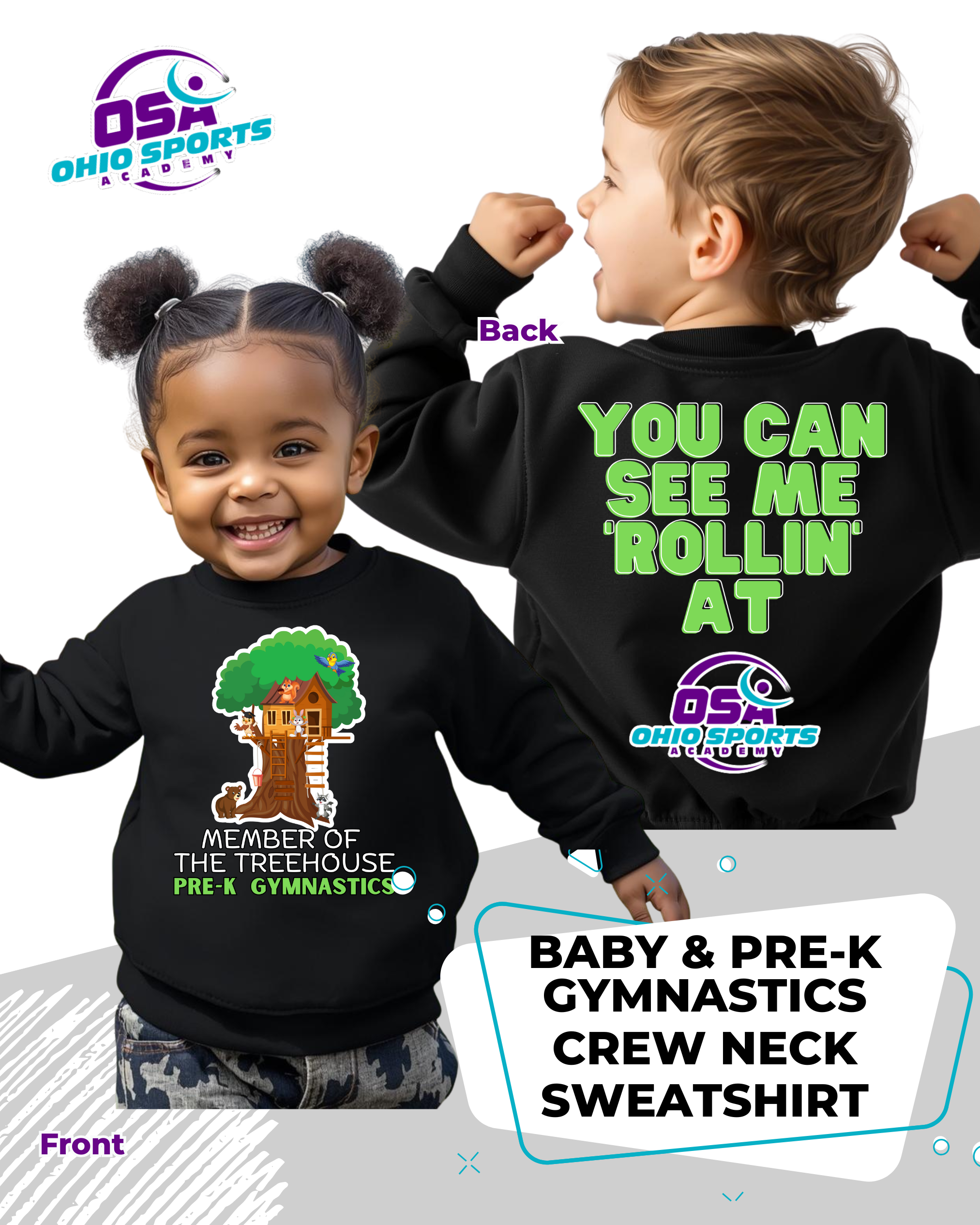 Baby & Pre-K Gymnastics Program Crew Neck Sweatshirt
