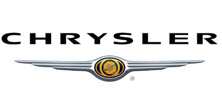 Chrysler brand name with winged logo featuring a circular emblem at the center.